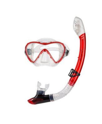 Torpedo Tempered Glass Mask & Dry Top Snorkel Combo Set - Yellow