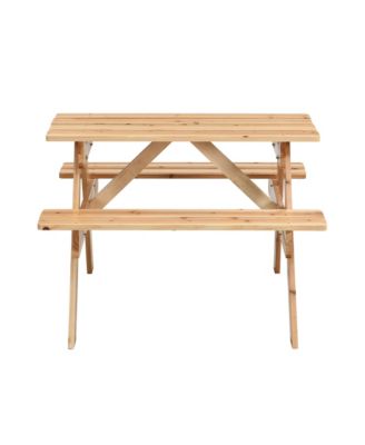 Wood Children's Dining Tables and Chairs Set - Natural