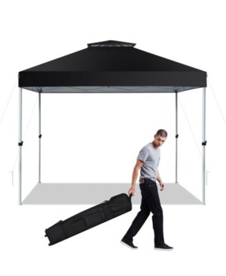 2-Tier 10' x 10' Pop-up Canopy Tent Instant Gazebo Adjustable Carry Bag w/ Wheel