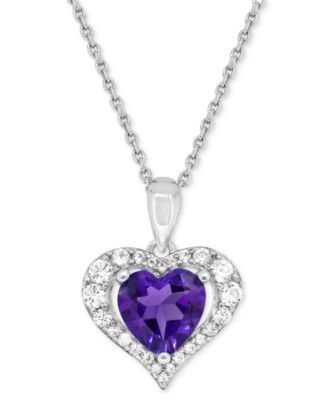 Lab Grown Ruby 1-7/8 ct. t.w. Lab-created White Sapphire 5/8 ct. t.w. Heart Pendant in Sterling Silver