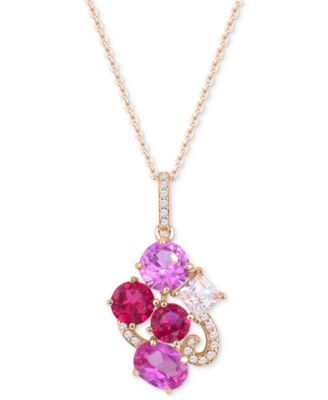 Multi-Gemstone 4-1/2 ct. t.w. Statement Pendant in 14K Gold-Plated Sterling Silver