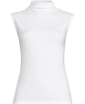 Plus Size Cap Sleeve Drapey Rib Fitted Funnel Neck Tank