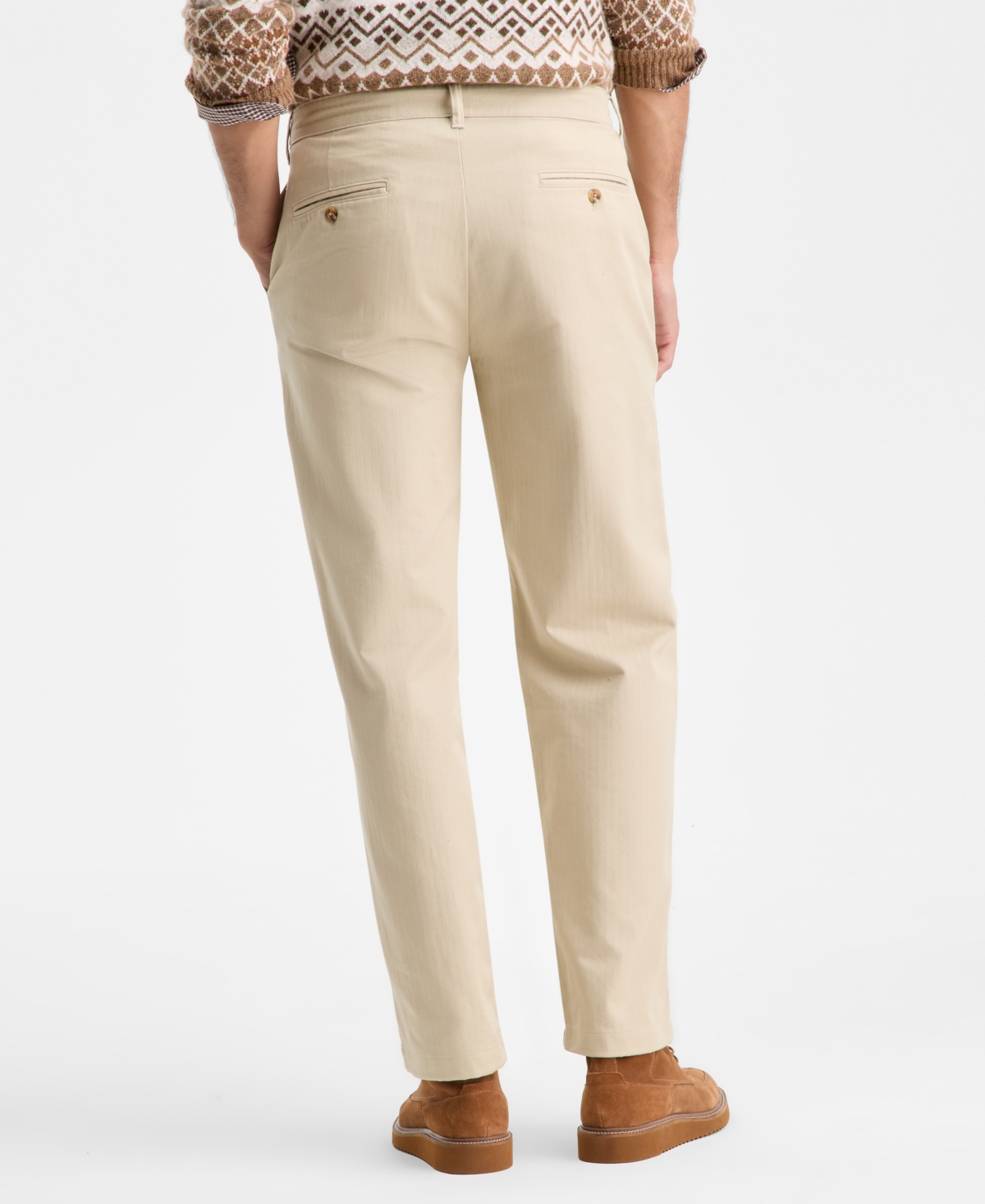 Club Room Men's Relaxed-Fit Herringbone Twill Pants, Macy's Exclusive