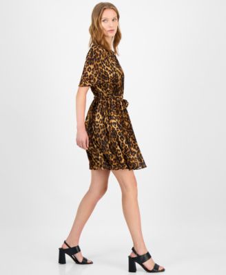 Women's Short-Sleeve Pleated Minidress