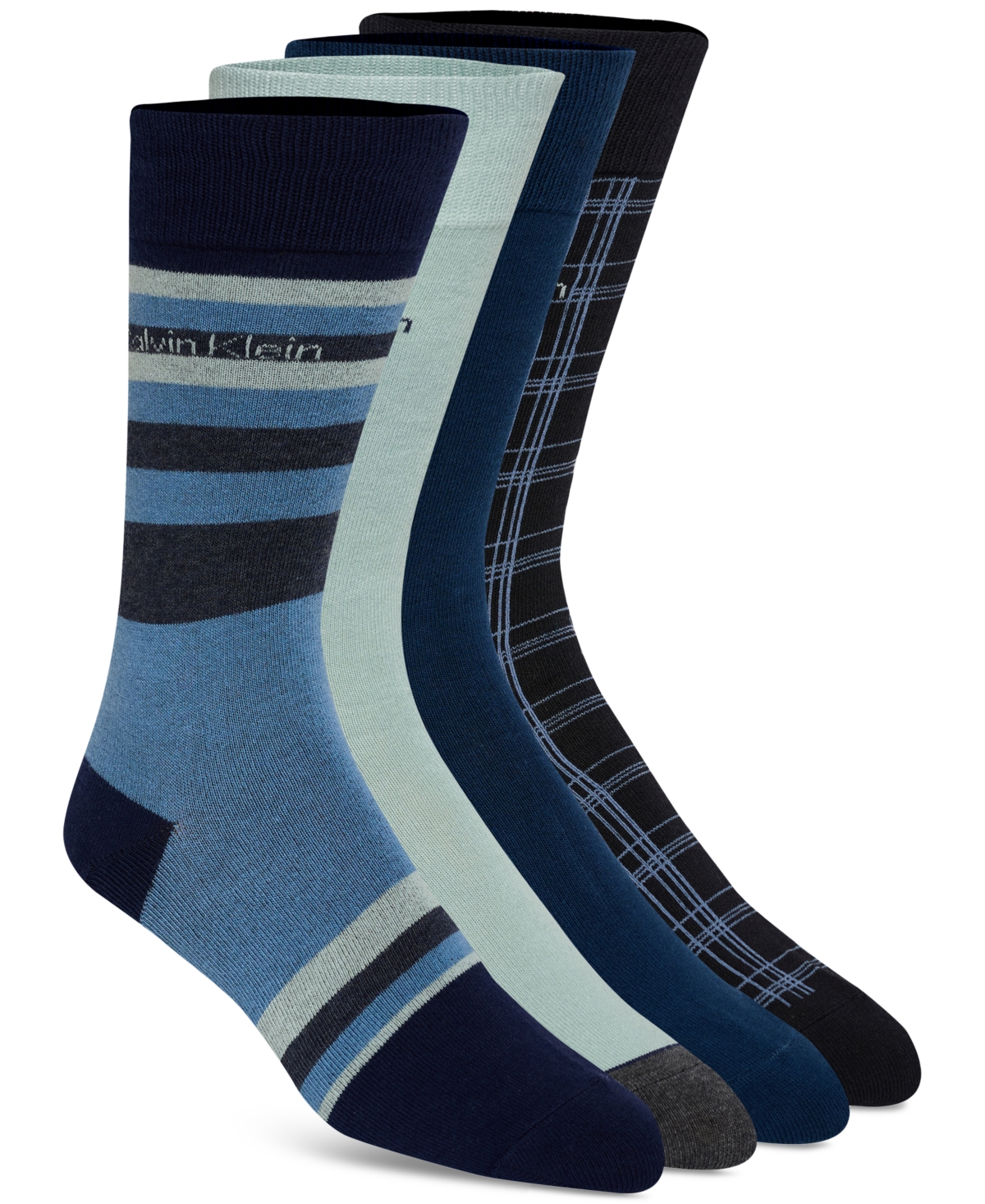 Calvin Klein Men's 4-pack Combed Crew Socks In Blue