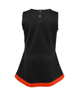 Girls Baby Boys and Girls Black Cincinnati Bengals Cheer Captain Jumper Dress