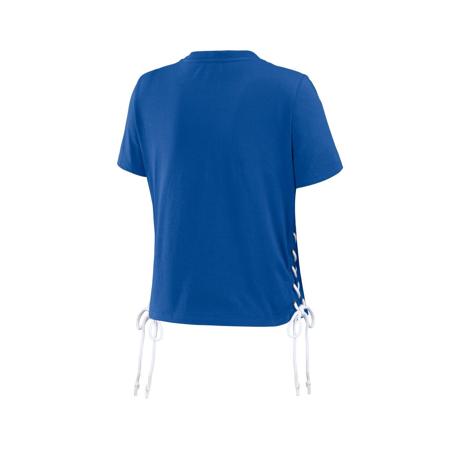 Women's Royal Toronto Blue Jays Side Lace-Up Cropped T-Shirt