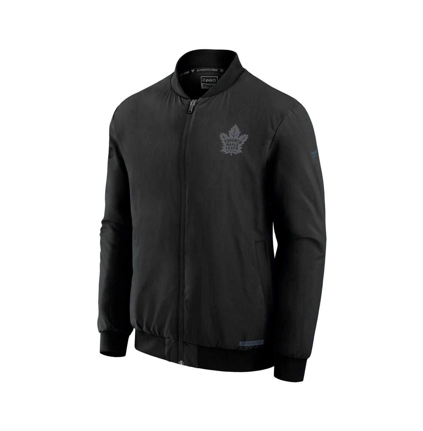 Мужская куртка Fanatics Black Toronto Maple Leaf's Authentic Pro Road Full-Zip Bomber — фото 2