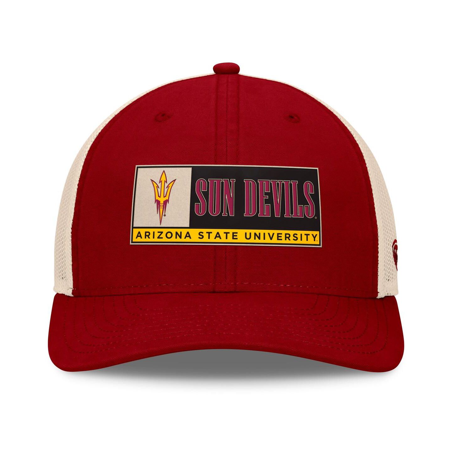 Мужская кепка Top of the World Maroon/Natural Arizona State Sun Devils Bennett Trucker Adjustable Hat — фото 2