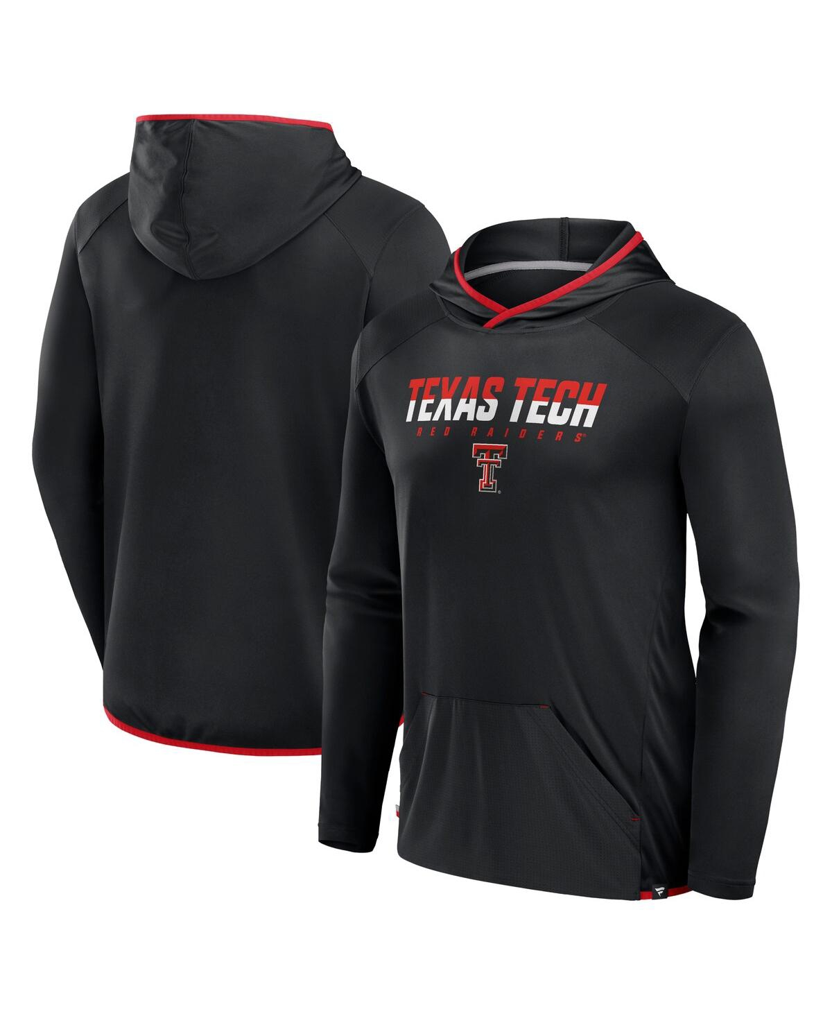 Fanatics Men's Black/red Texas Tech Red Raiders Transitional Hoodie T-shirt In Black