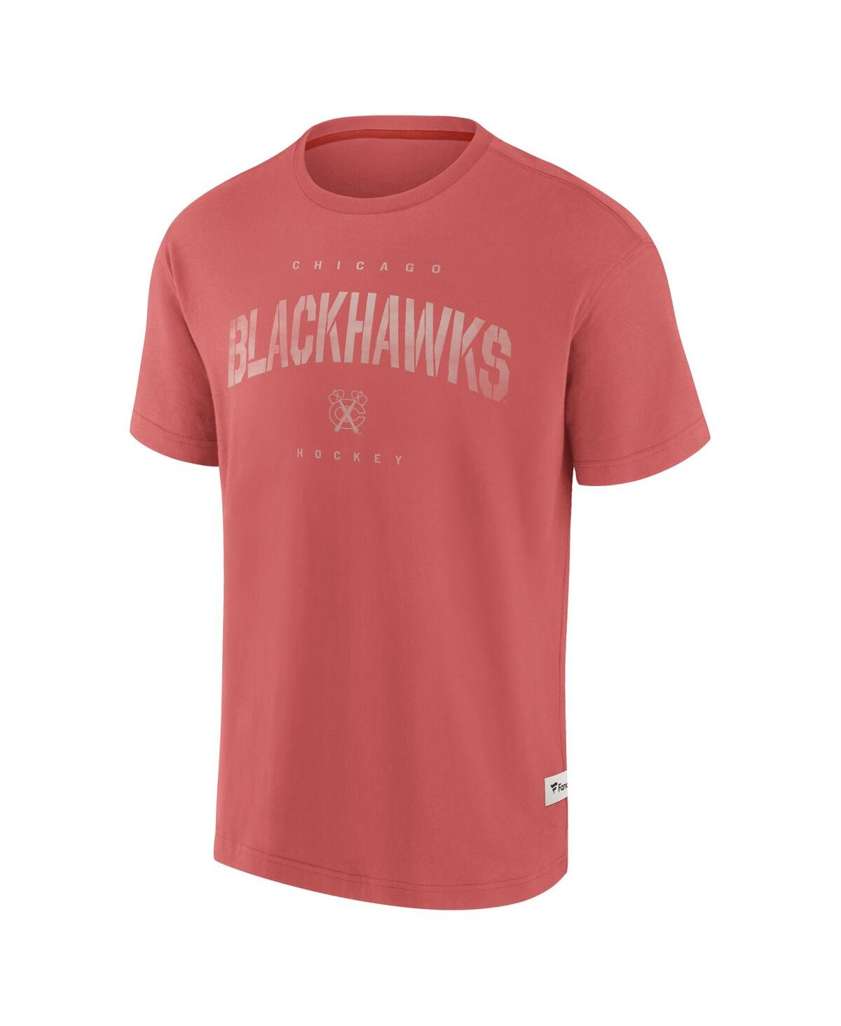 Fanatics Men's Red Chicago Blackhawks Elements Weathered Tonal Future Ground T-shirt In Pink