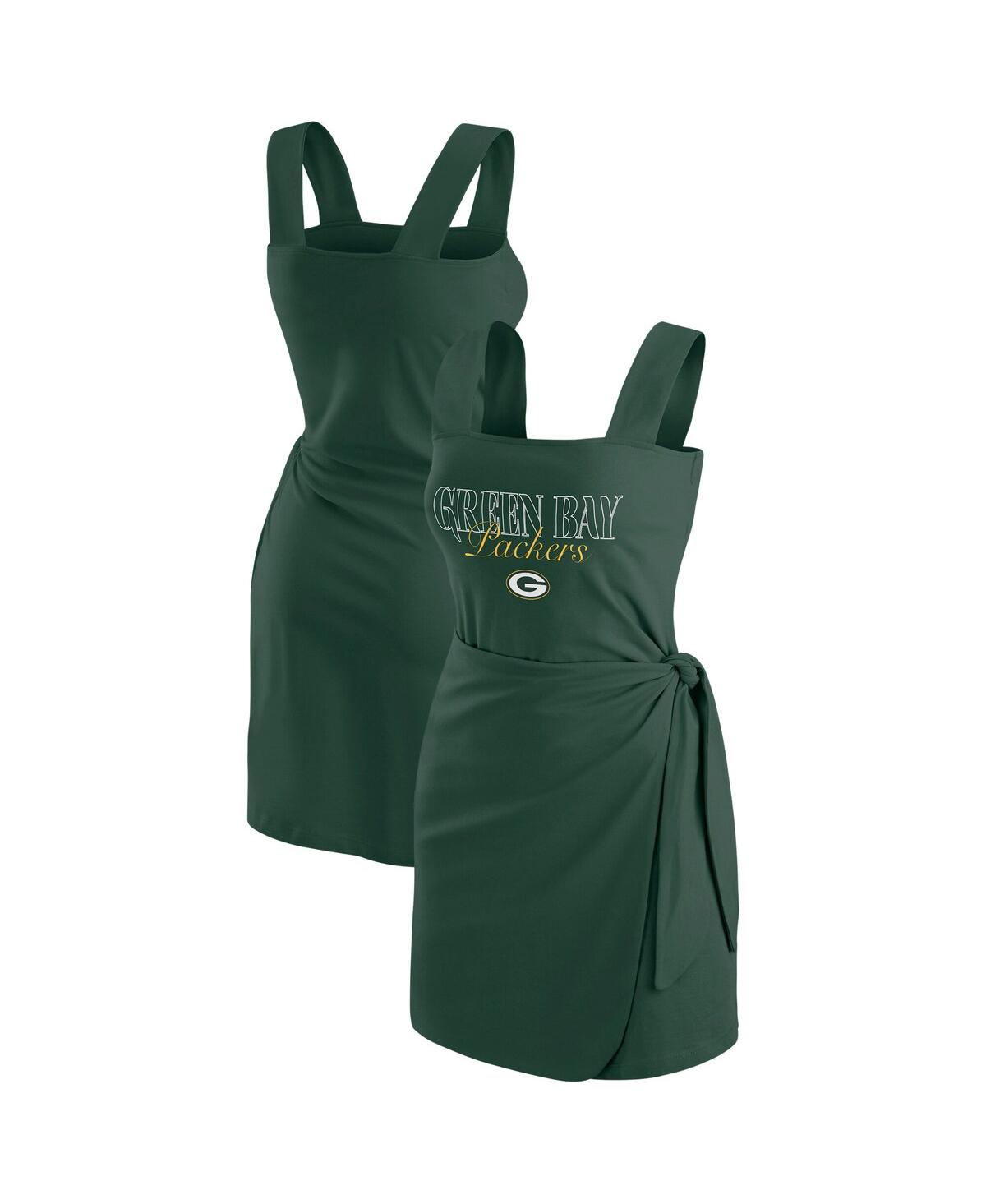 Women's Green Green Bay Packers Wrap Dress - Green