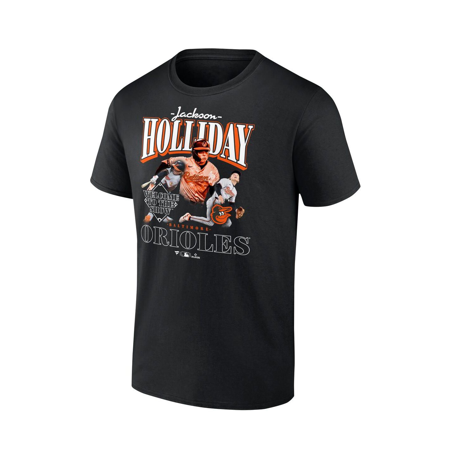 Мужская футболка Fanatics Mto Label Jackson Holliday Black Baltimore Orioles Welcome to the Show — фото 2