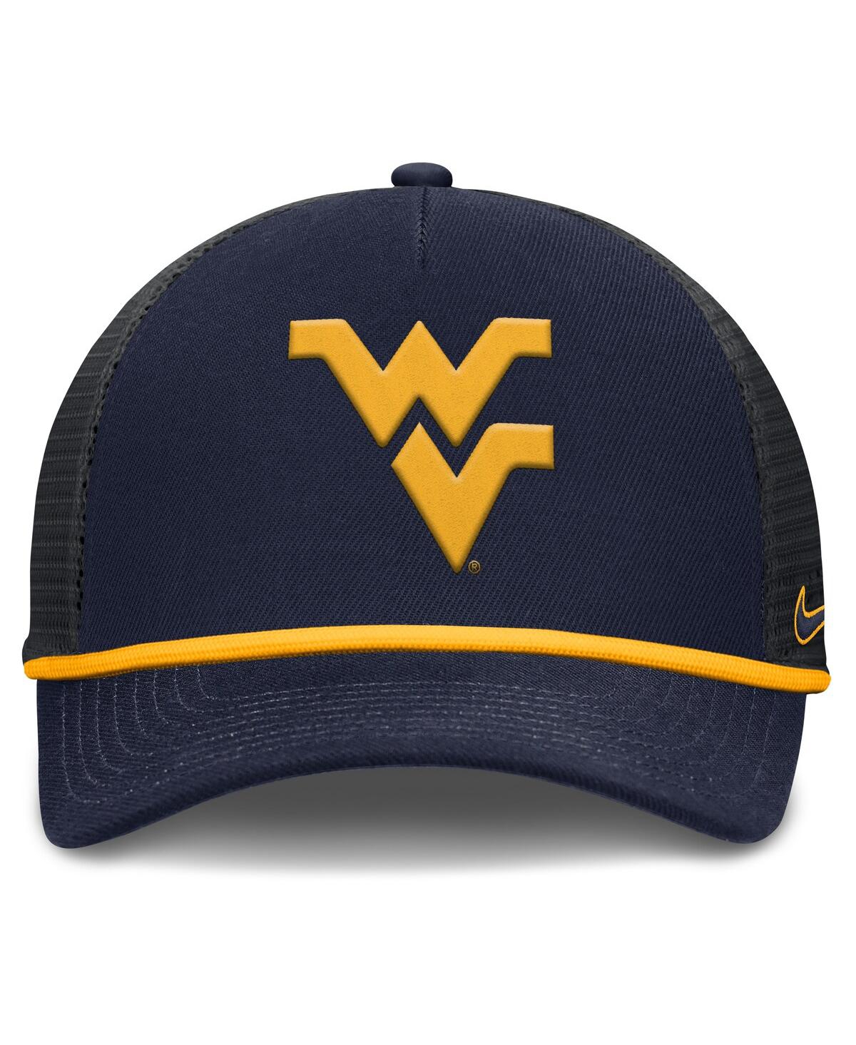 Nike West Virginia Primetime Rise  Men's College Trucker Adjustable Hat In Blue