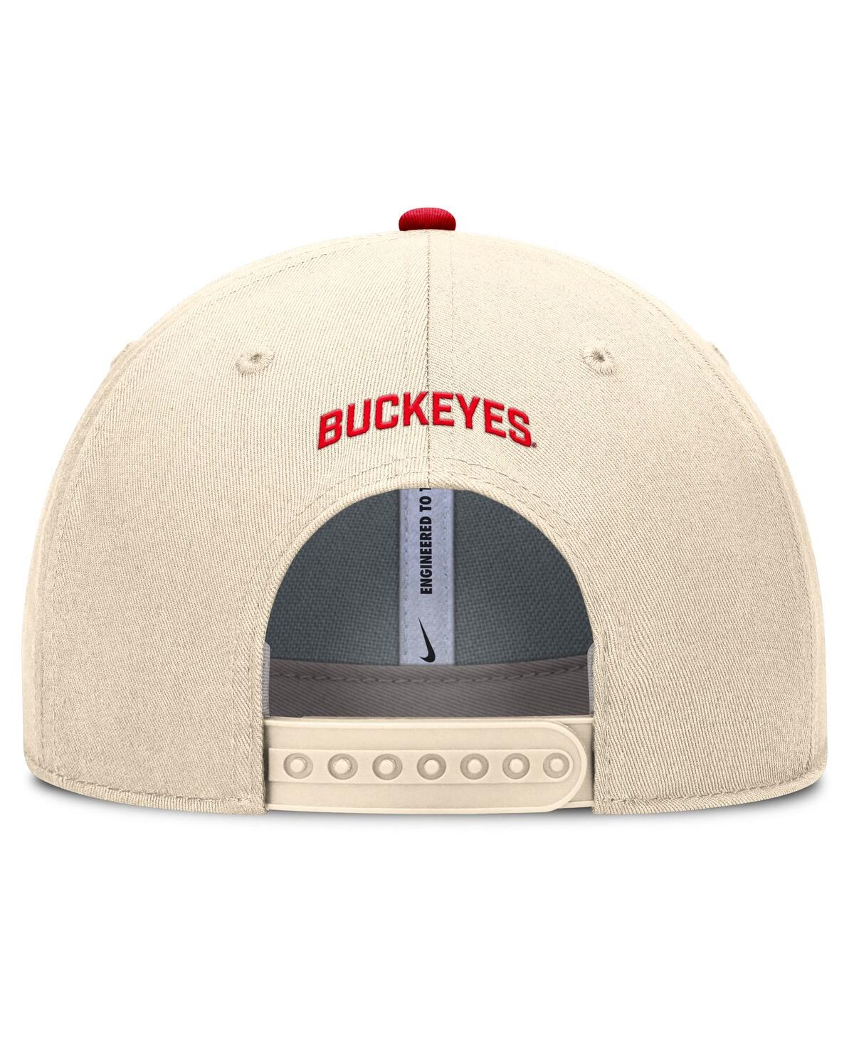 Nike Men's Natural Ohio State Buckeyes Rise Primetime Performance Trucker Adjustable Hat In Brown