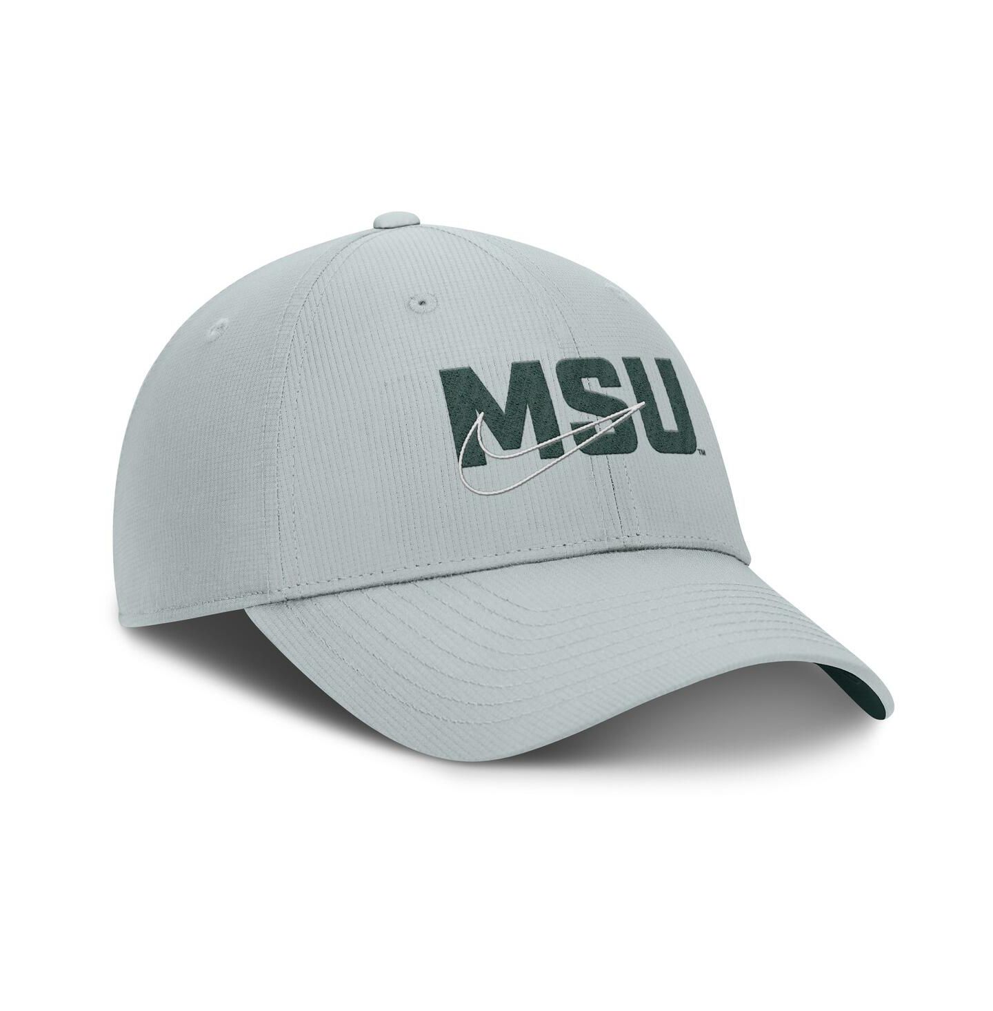Мужская кепка Nike Gray Michigan State Spartans Club Prep Performance Adjustable Hat — фото 3