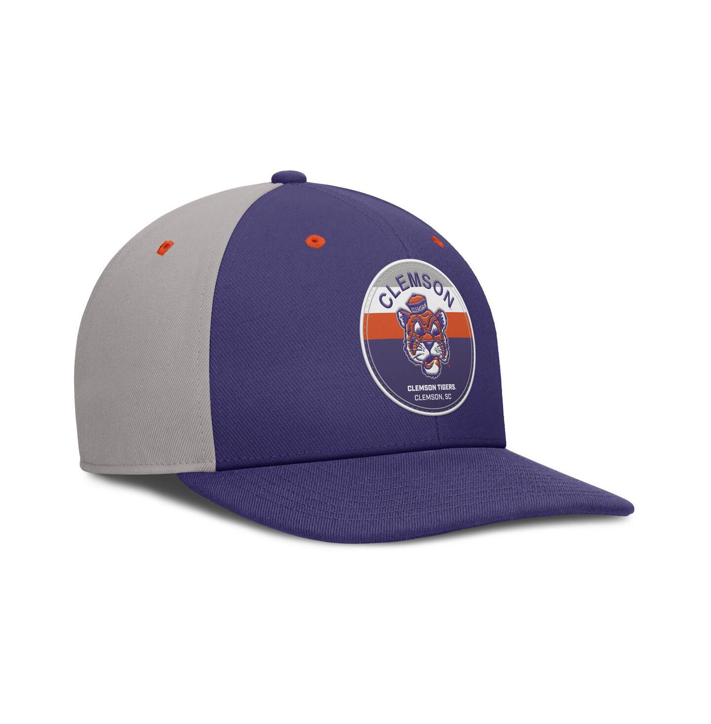 Мужская кепка Nike Purple/Gray Clemson Tigers Prep Pro Performance Snapback Hat — фото 3