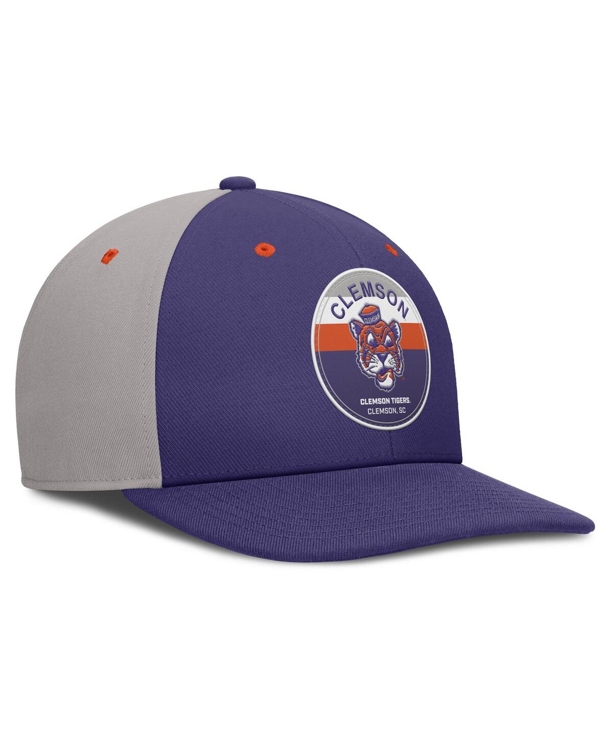 Nike Men's Purple/gray Clemson Tigers Prep Pro Performance Snapback Hat