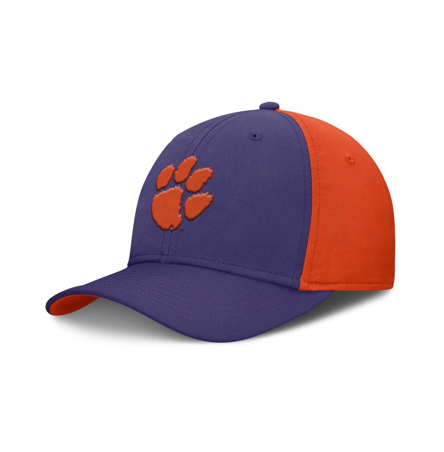 Мужская кепка Nike Purple/Orange Clemson Tigers 2025 Sideline Rise Local Performance Flex Hat — фото 1