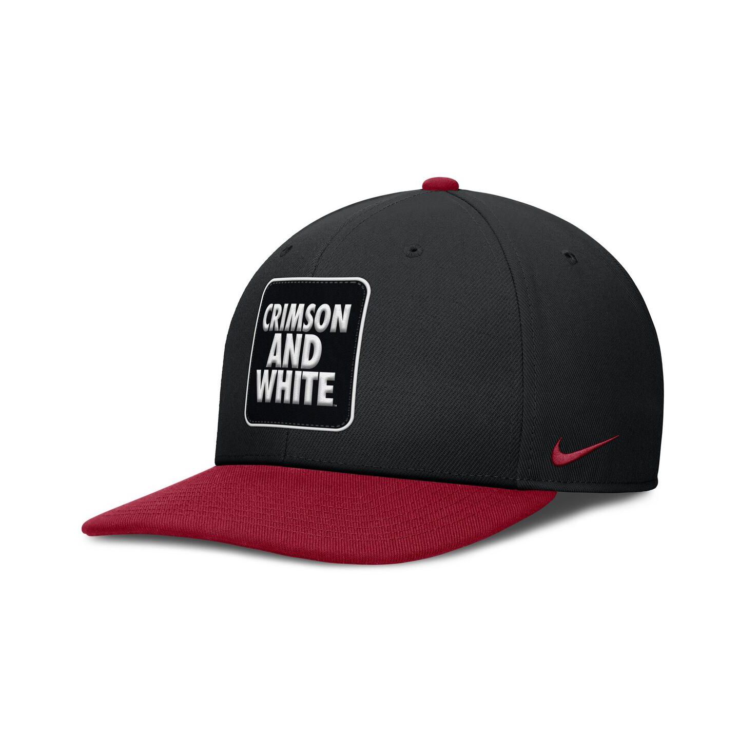 Мужская кепка Nike Black/Crimson Alabama Crimson Tide 2025 Sideline Campus Pro Local Snapback Hat — фото 1