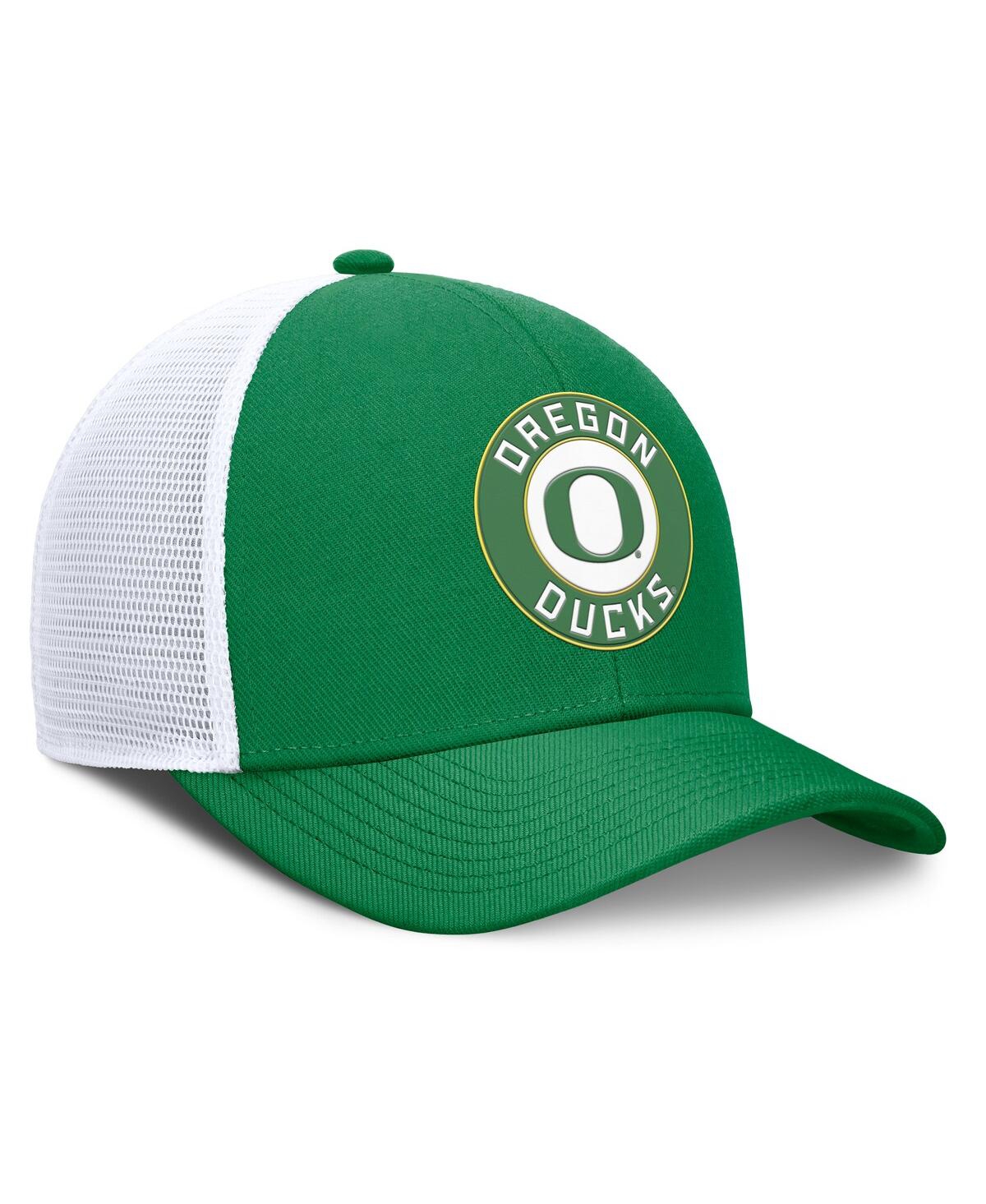 Nike Men's Green/white Oregon Ducks Rise Primetime Performance Trucker Adjustable Hat In Green