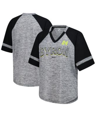 G-III 4Her by Carl Banks - Women's Heather Gray William Byron Hall of Fame Oversized Raglan V-Neck T-Shirt