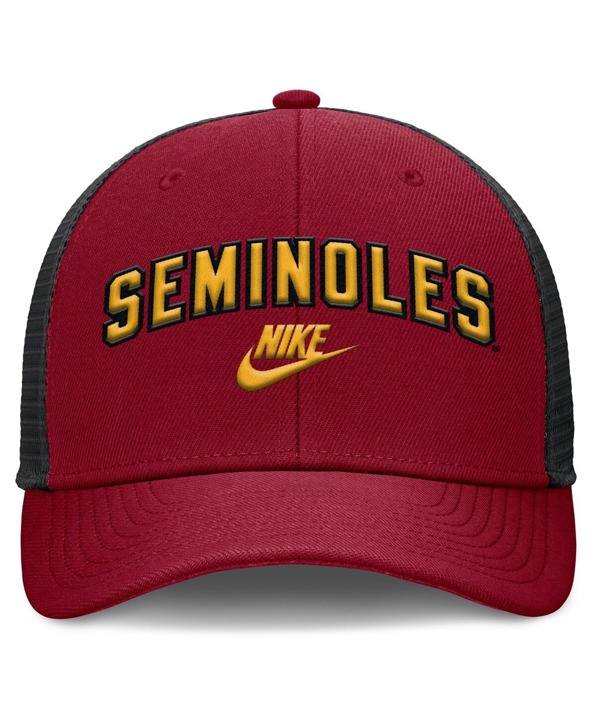 Nike Men's Garnet/black Florida State Seminoles Legacy Arch Rise Performance Trucker Adjustable Hat In Multi
