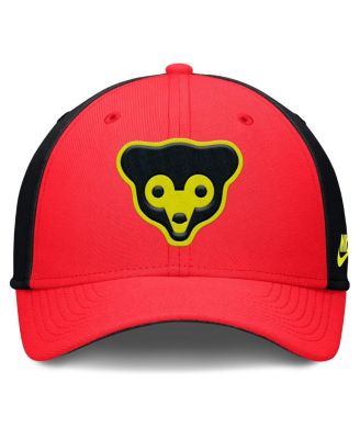 Men's Crimson/Black Chicago Cubs Neon 90s Rise Swoosh Flex Hat