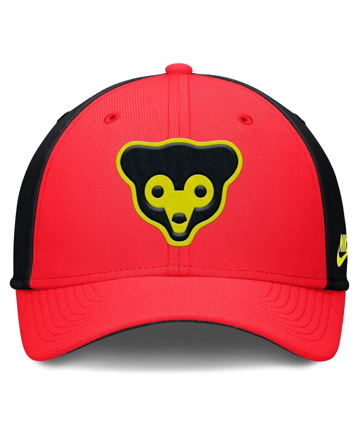 Nike Men's Crimson/black Chicago Cubs Neon 90s Rise Swoosh Flex Hat