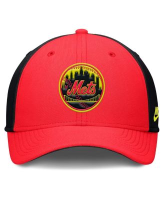 Men's Crimson/Black New York Mets Neon 90s Rise Swoosh Flex Hat