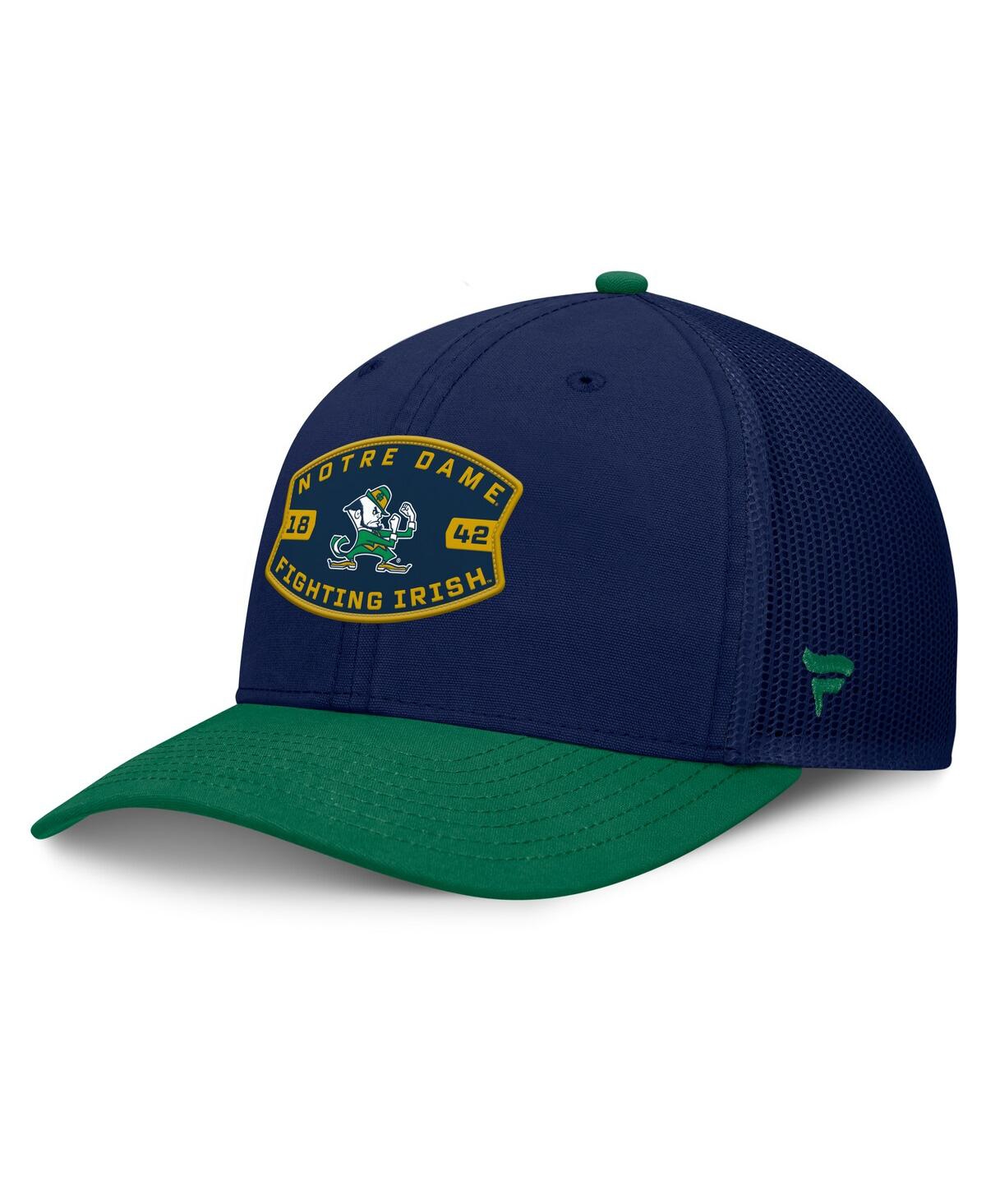 Fanatics Men's Navy/kelly Green Notre Dame Fighting Irish Adapt Adjustable Trucker Hat