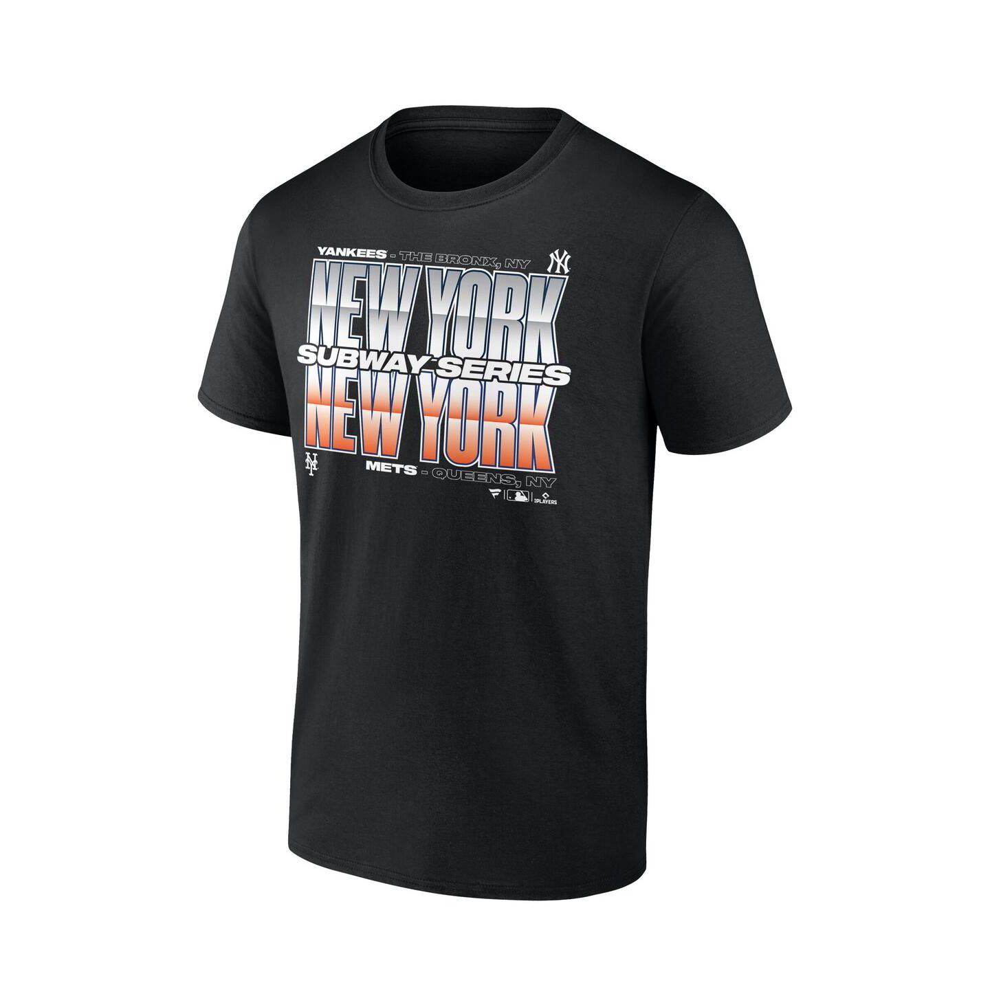 Мужская футболка Fanatics Black New York Yankees vs. New York Mets 2025 Subway Series Roster — фото 2