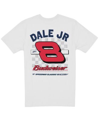 Men's White Dale Earnhardt Jr. Budweiser x MLB 2025 Speedway Classic Car T-Shirt