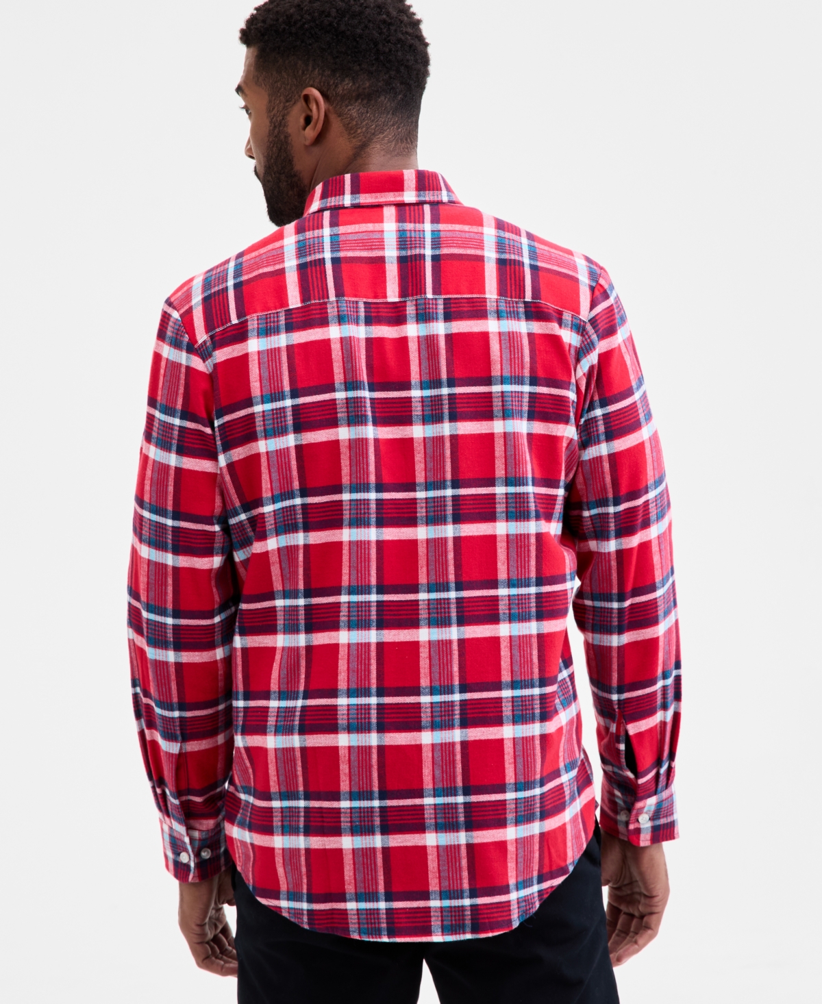 Club Room Men's Plaid Button-Down Flannel Shirt, Macy's Exclusive