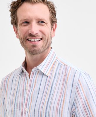 Men's Casa Regular-Fit Floral Button-Down Linen Shirt, Macy's Exclusive