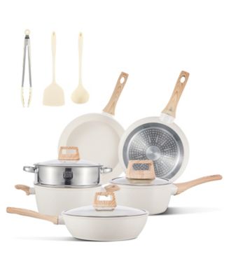 12-Piece Nonstick Ceramic Cookware Set, Granite Pots and Pans Set with Silicone Shovel, Spoon &Tongs - Macy's