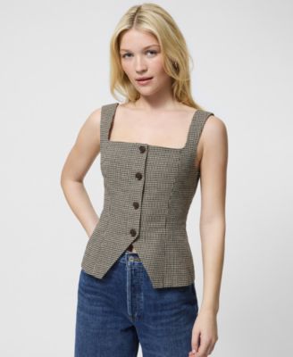 Women's Houndstooth Square-Neck Top