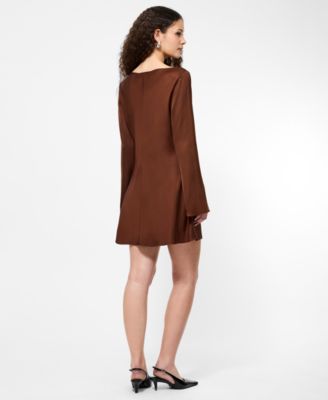 Women's Ennis Satin Long Sleeve Mini Dress