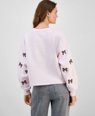Juniors' Rhinestone-Embellished Sweatshirt