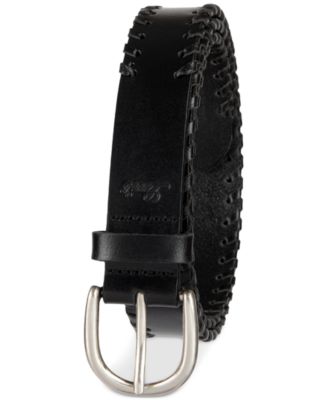 Laced-Edge Casual Leather Belt