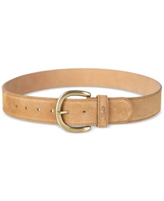 Women's Leather and Suede Stitched Edge Casual Belt