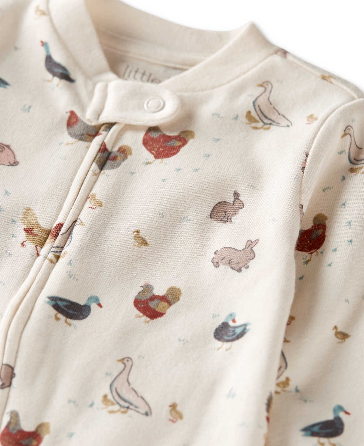 Carter's Little Planet By  Baby Cotton Farm Friends-print Sleep & Play Footed Pajamas In Multi