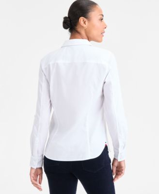 Women's Cotton Roll-Tab Button-Up Shirt