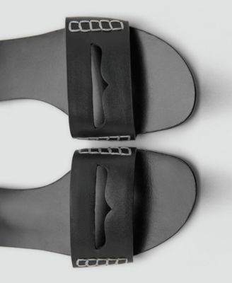 Women's Wide Strap Leather Sandals