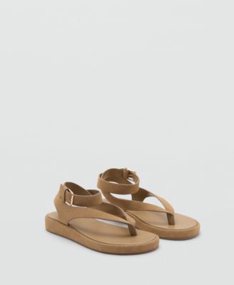 MANGO - Women's Buckle Split Leather Sandals