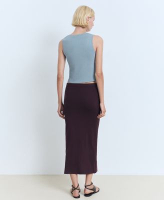 Women's Low-Cut Knitted Crop Top