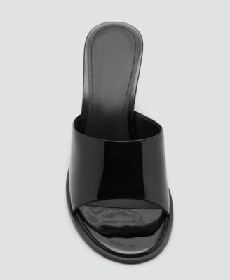 Women's Patent Leather Effect Heeled Sandals