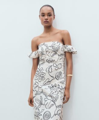 Women's Strapless Floral Dress