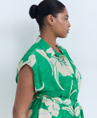 Women's Belt Printed Dress