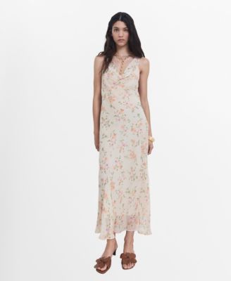 MANGO - Women's Draped Floral Dress